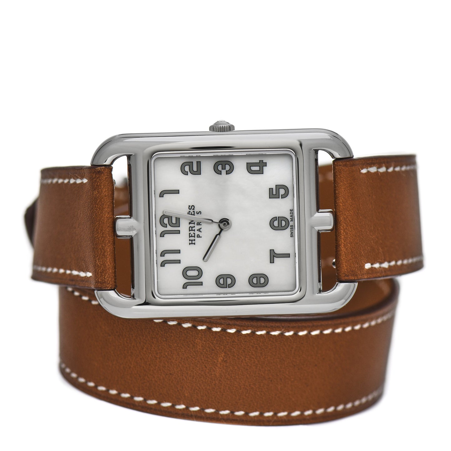 Stainless Steel Barenia Mother of Pearl 29mm Cape Cod Double Tour Quartz Watch Fauve