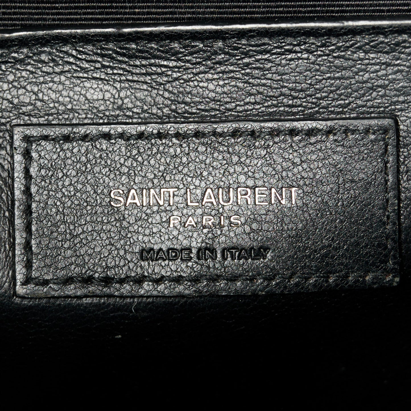 Grain De Poudre Textured Mixed Matelasse Triquilt Medium Monogram Monochrome Satchel Black