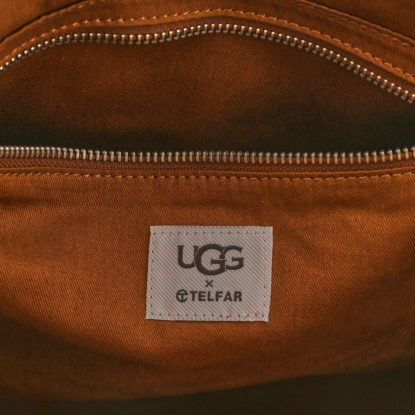 X UGG Suede Shearling Medium Shopping Bag Natural
