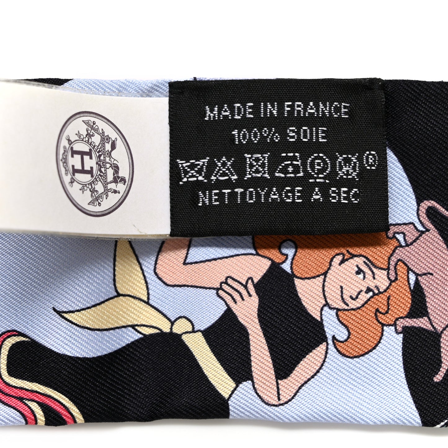 Silk Carres Volants Twilly Black Ciel Multicolor