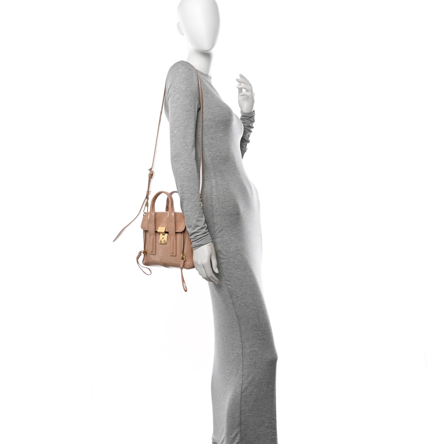 Textured Patent Mini Pashli Satchel Ceramic