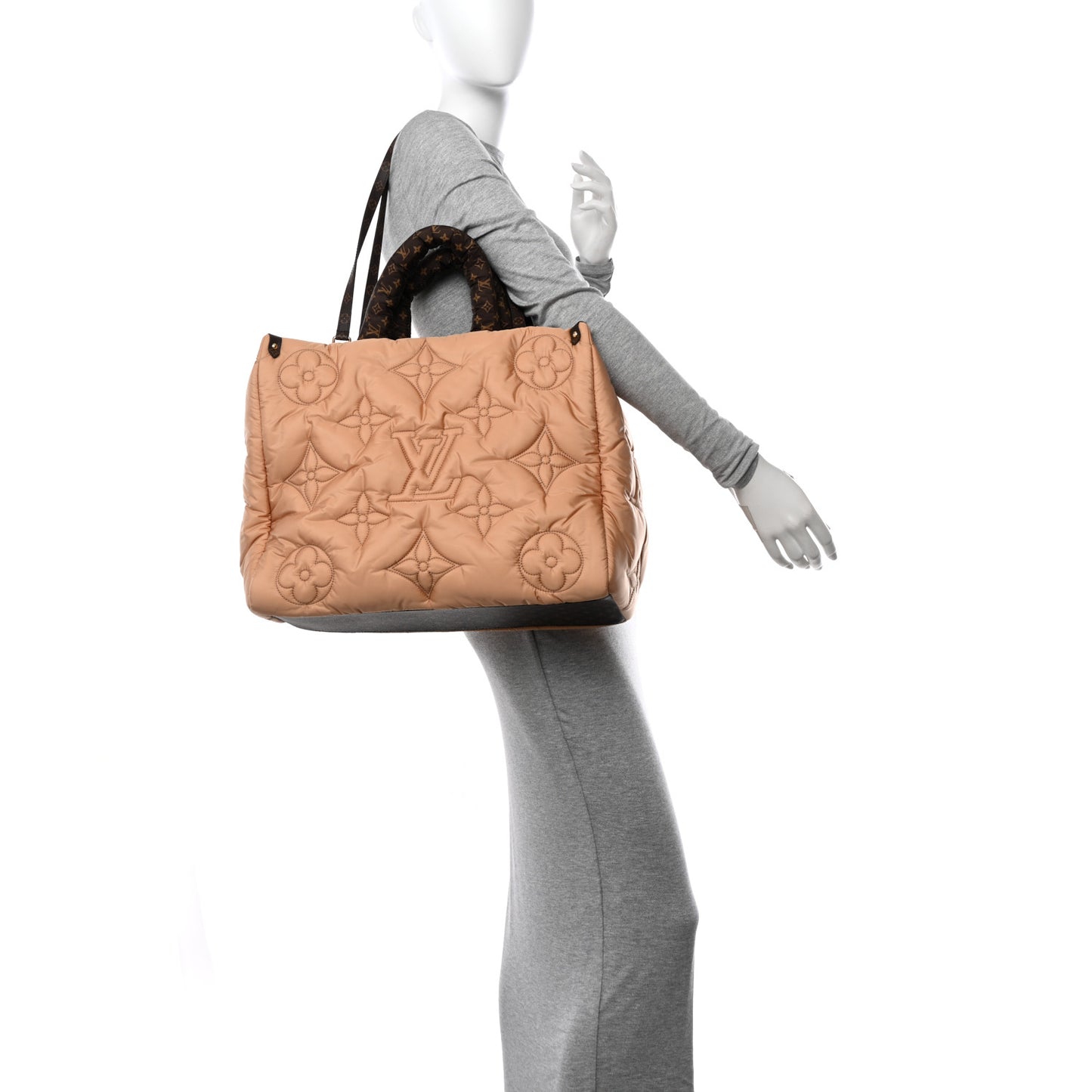 Econyl Monogram Pillow Giant Onthego GM Beige