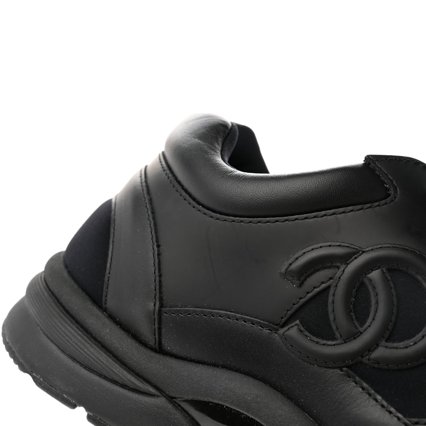 Fabric Calfskin Suede Mens CC Sneakers 42 Black