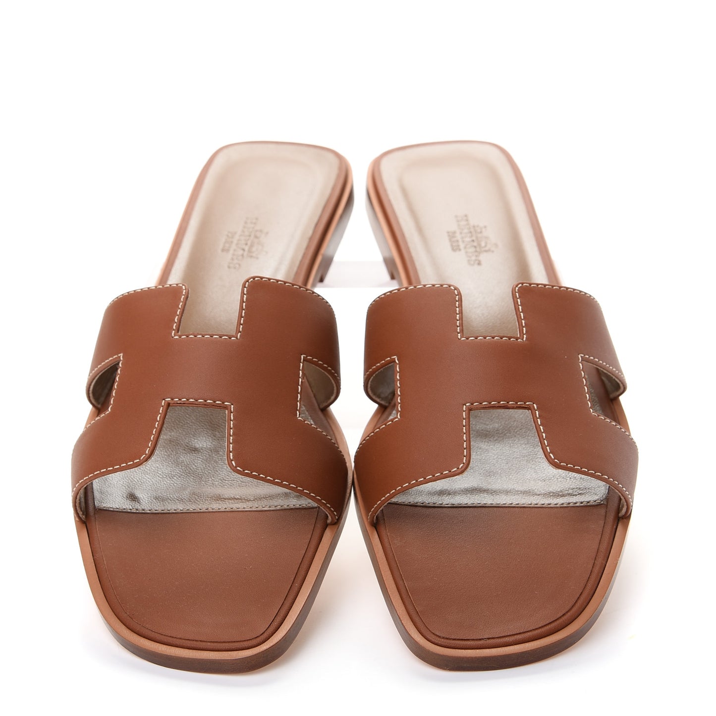 Box Calfskin Oran Sandals 38.5 Gold