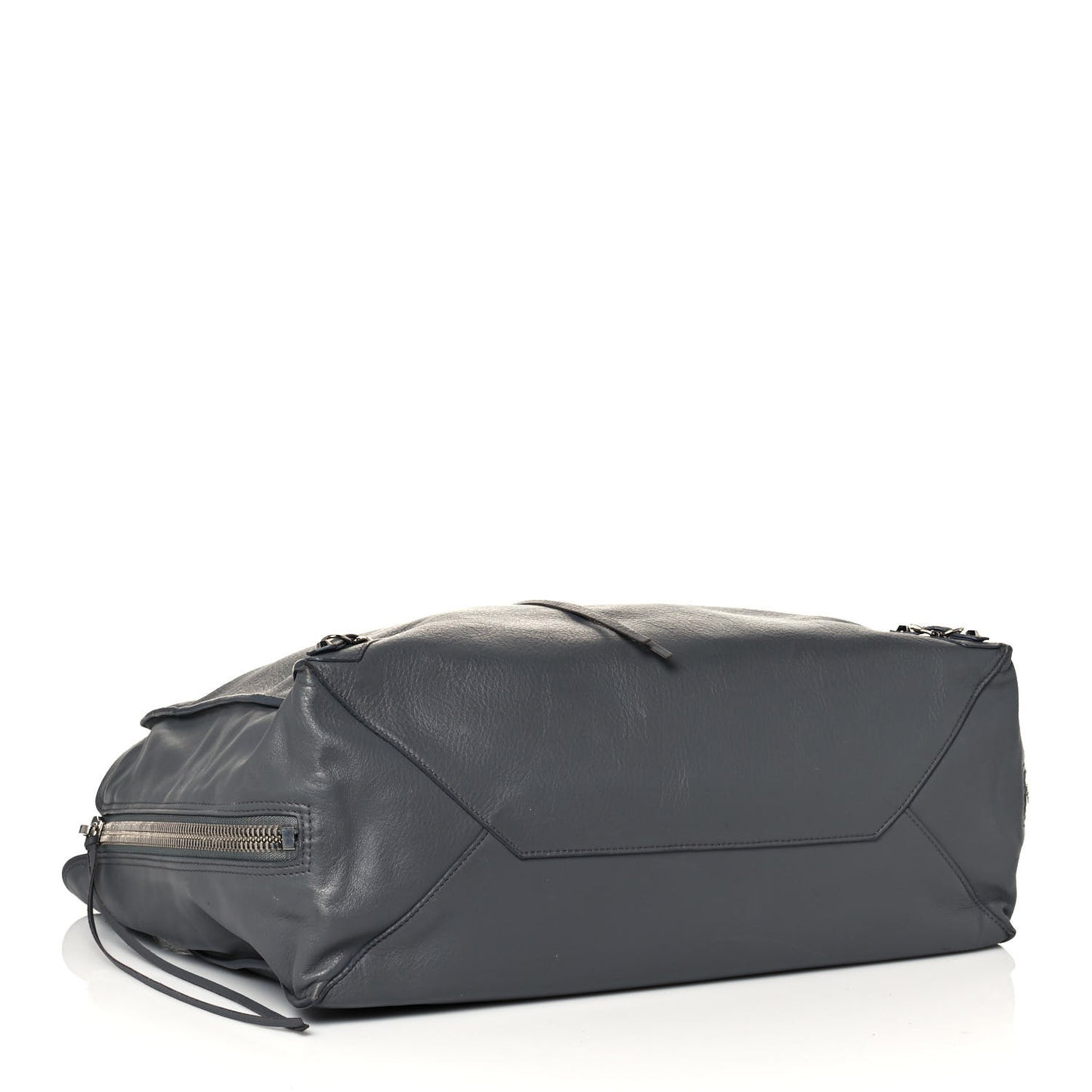 Veau Papier A4 Zip Around Tote Gris Metal