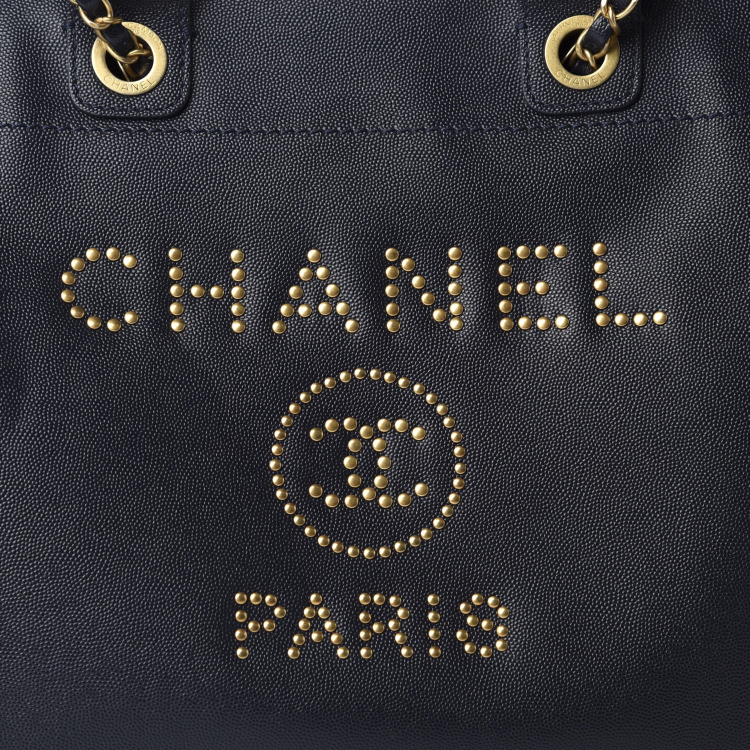 Chanel Caviar Medium Studded Deauville Tote Navy 11 of 11