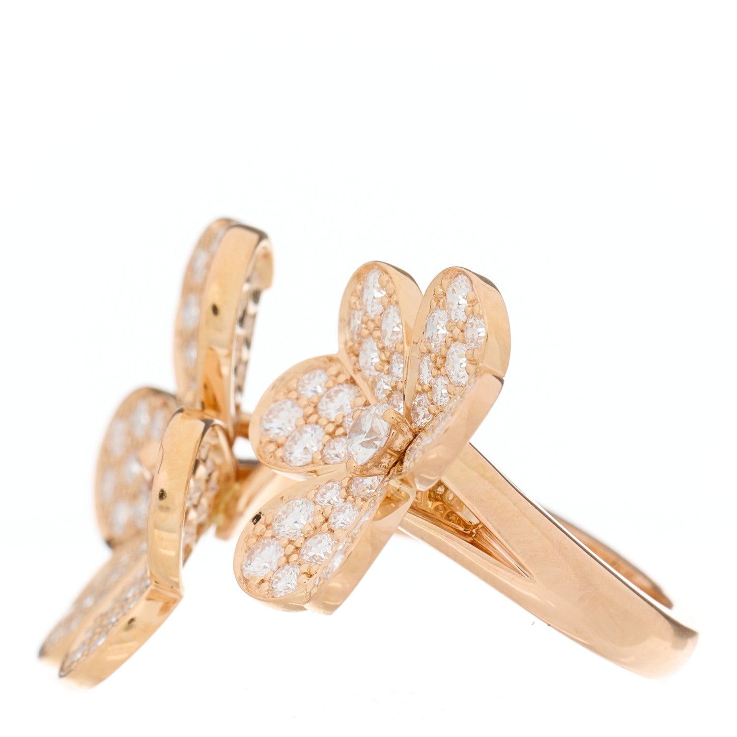 Van Cleef & Arpels 18K Rose Gold Diamond Frivole Between The Finger Pave Ring 50 5.5 2 of 4