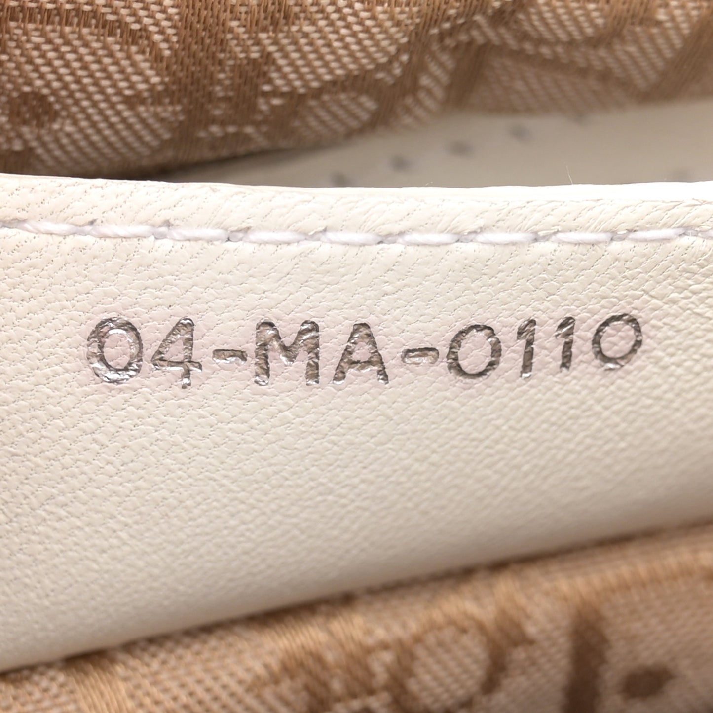 Lambskin Cannage Medium Lady Dior White