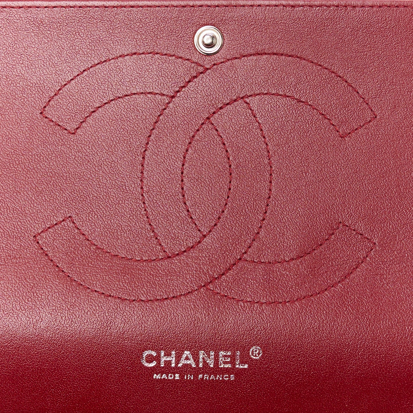 Lambskin Quilted Jumbo Double Flap Dark Red