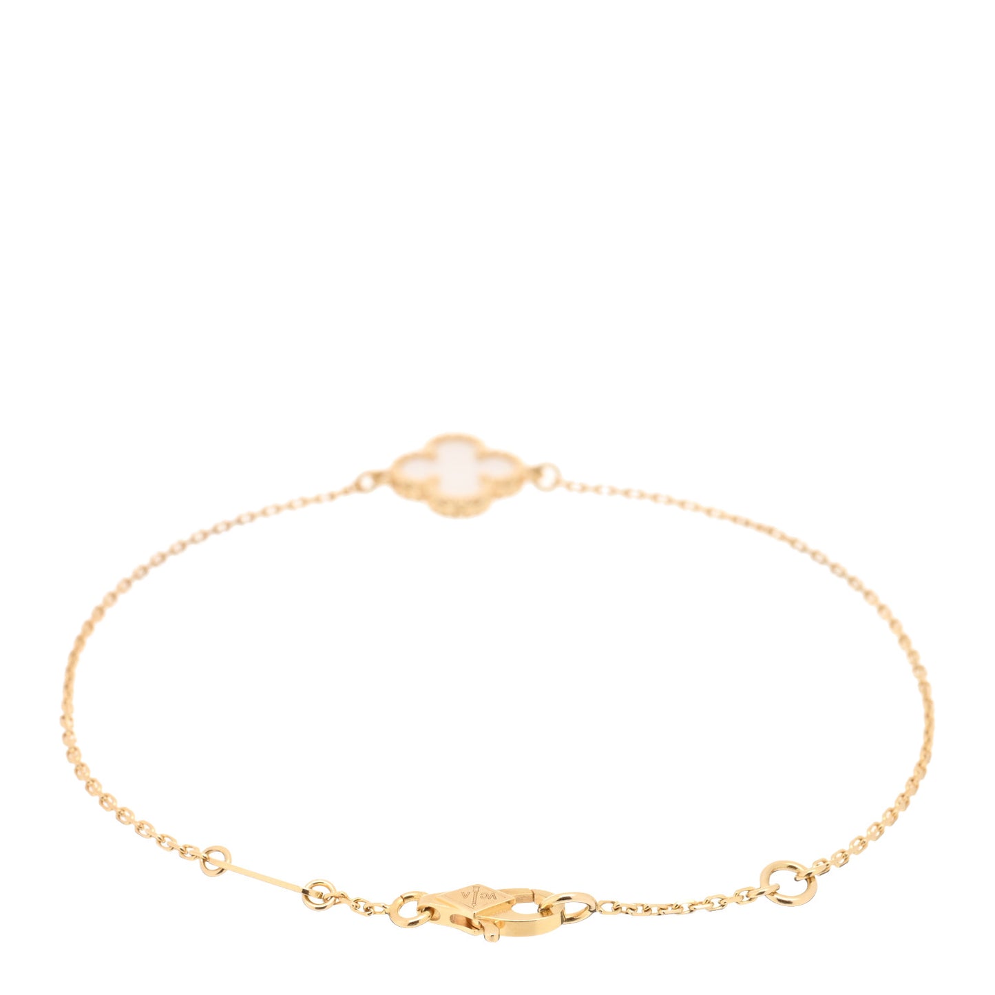 18K Yellow Gold Mother of Pearl Sweet Alhambra Bracelet