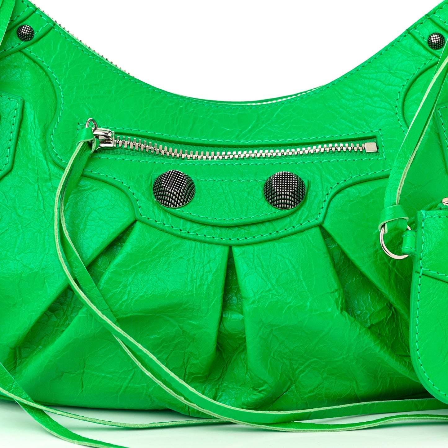 Agneau Arena Small Le Cagole Shoulder Bag Vivid Green