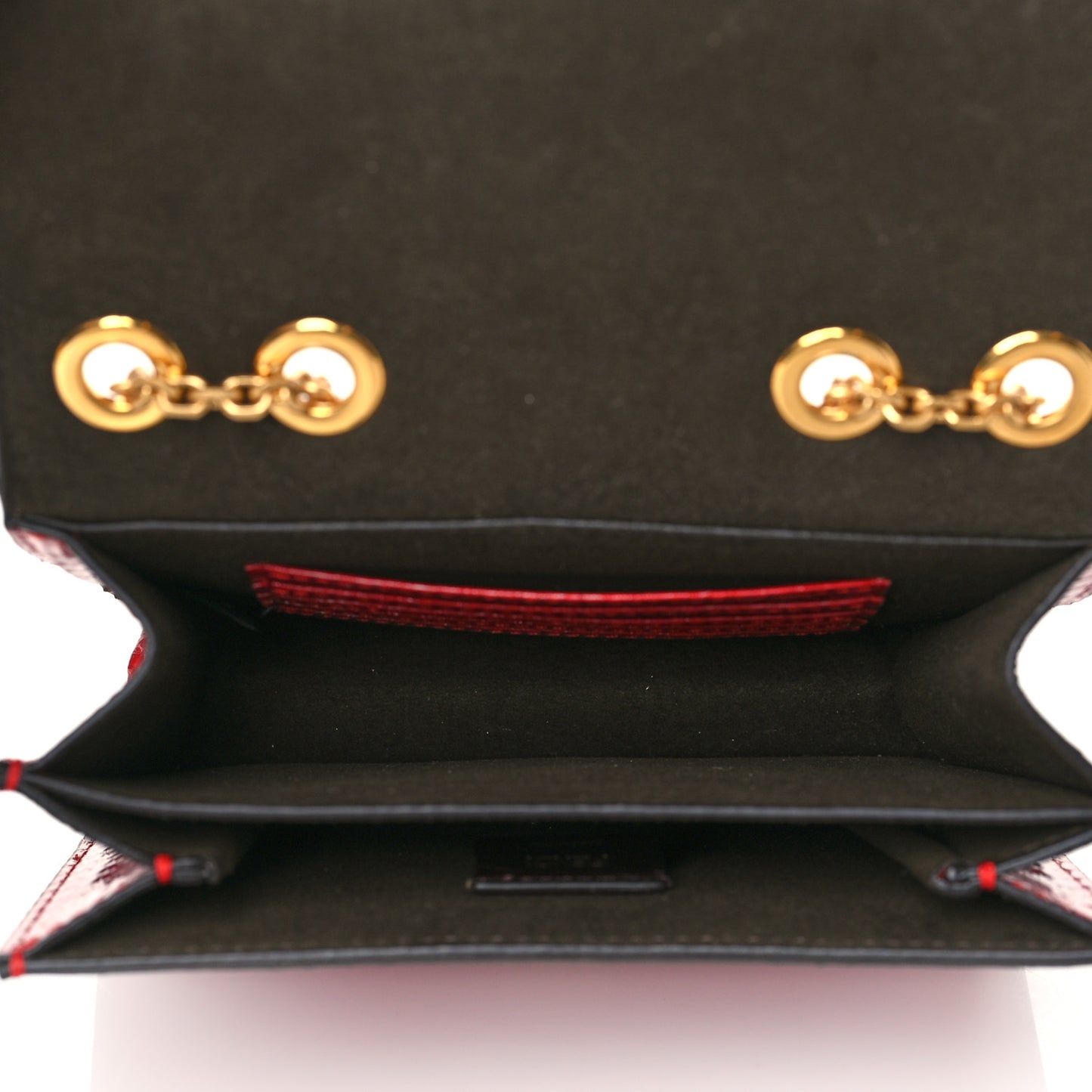 Glazed Python Crossbody Bag Red