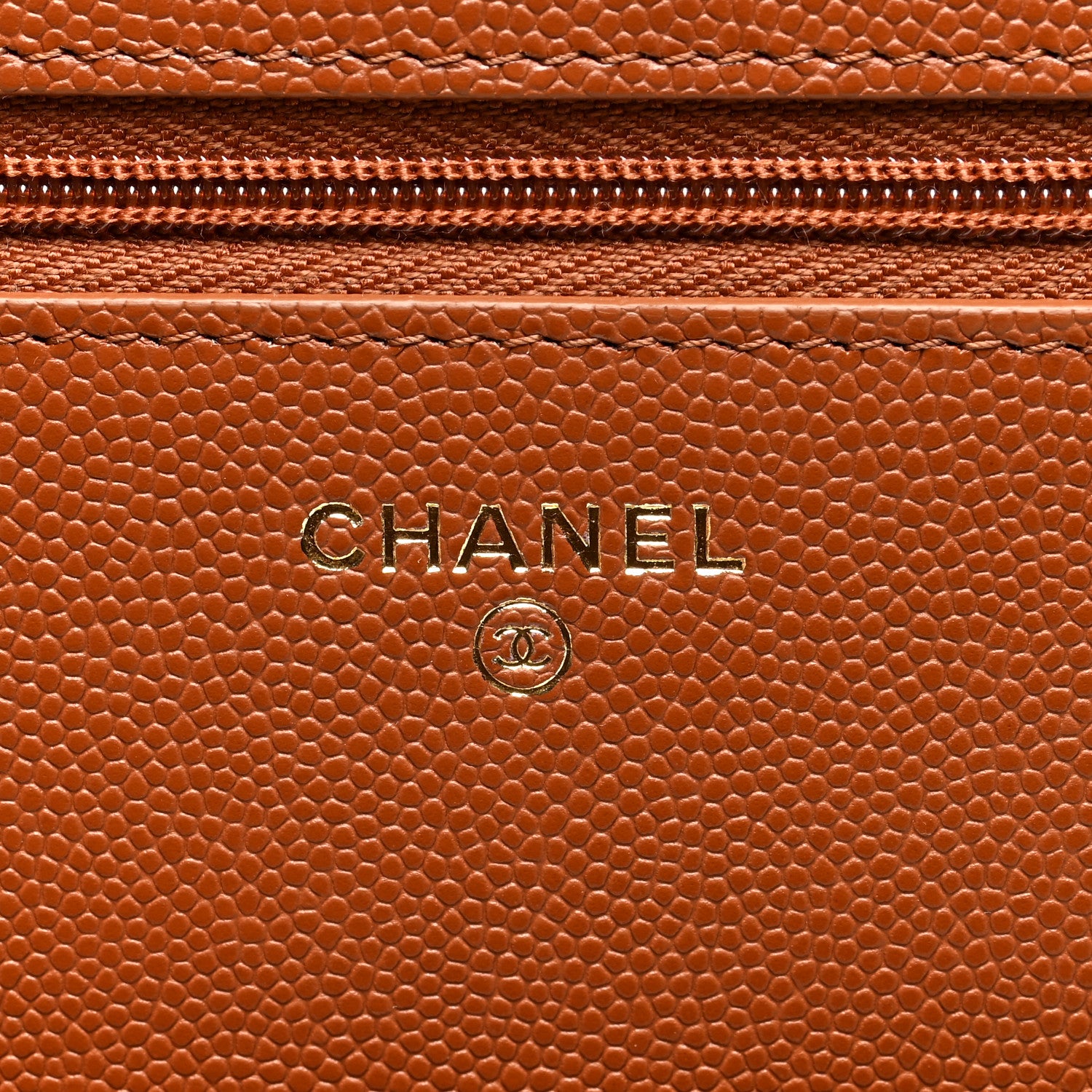 Chanel Shiny Caviar Quilted Strass Wallet On Chain WOC Light Brown 6 of 11