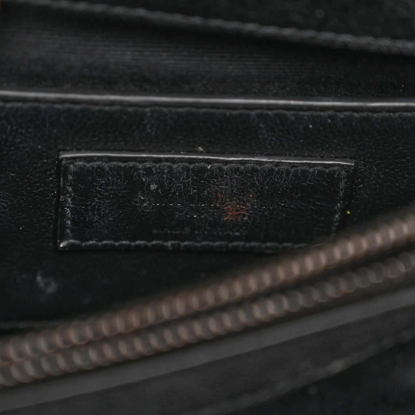 Sheepskin Matelasse Chevron Monogram Medium College Bag Black