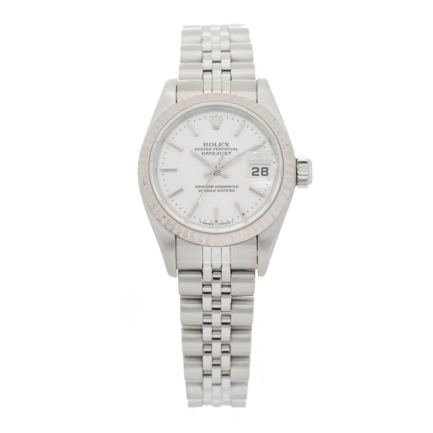 Stainless Steel 18K White Gold 26mm Oyster Perpetual Datejust Watch Silver 79174