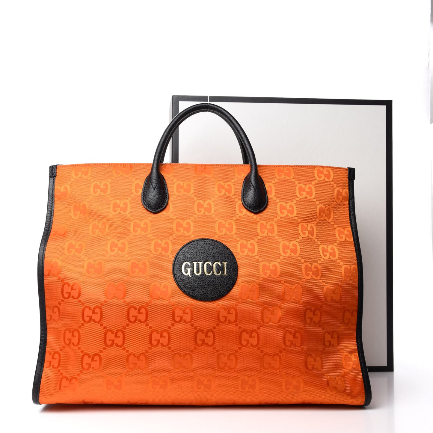 Econyl Nylon Monogram Large Off The Grid Tote Bag Carrot Orange Black
