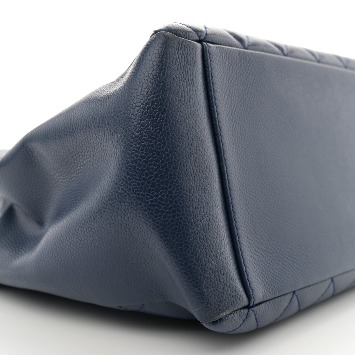 Caviar Quilted Grand Shopping Tote GST Dark Navy Blue