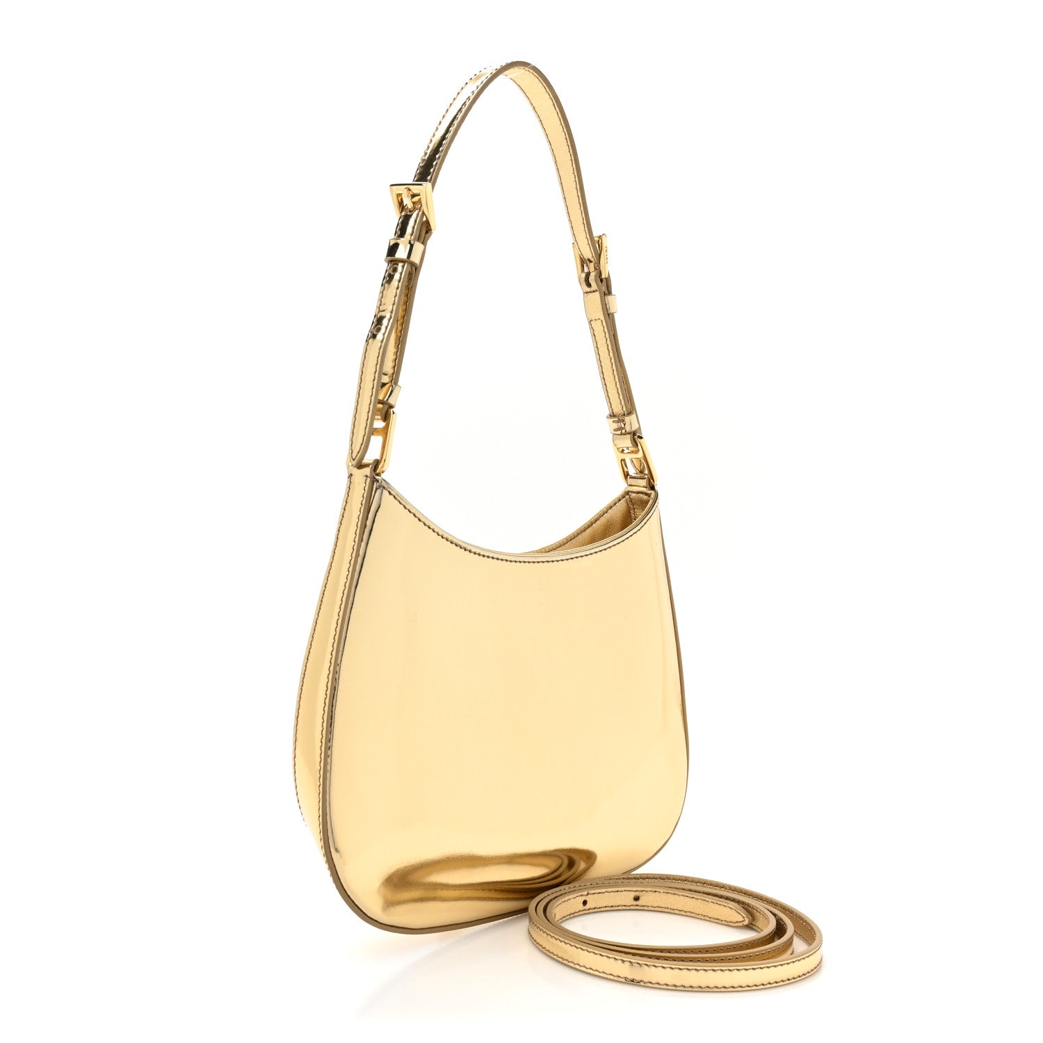 Prada Spazzolato Cleo Adjustable Strap Shoulder Bag Platino 3 of 9