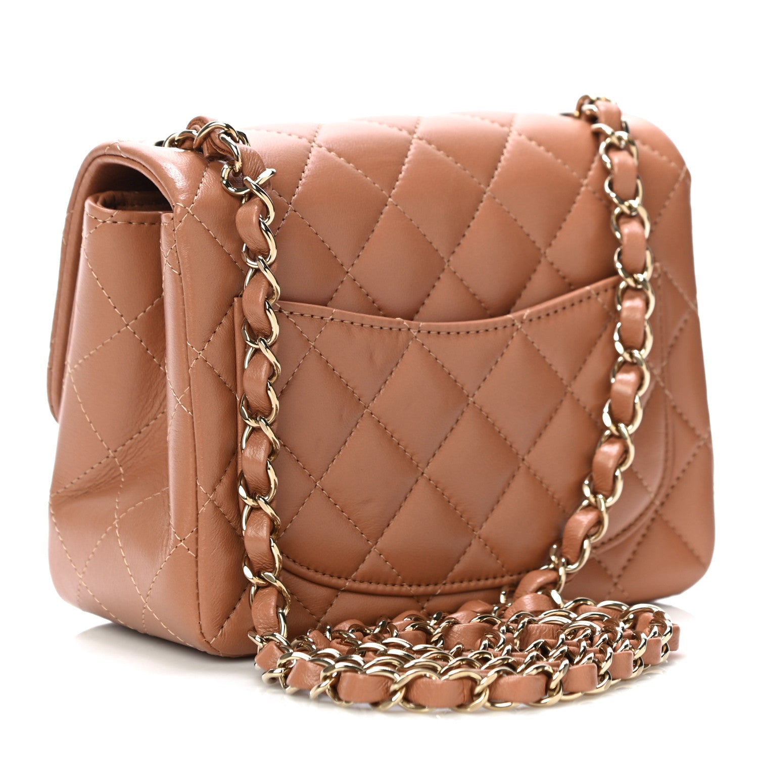 Chanel Lambskin Quilted Mini Square Flap Brown 3 of 11
