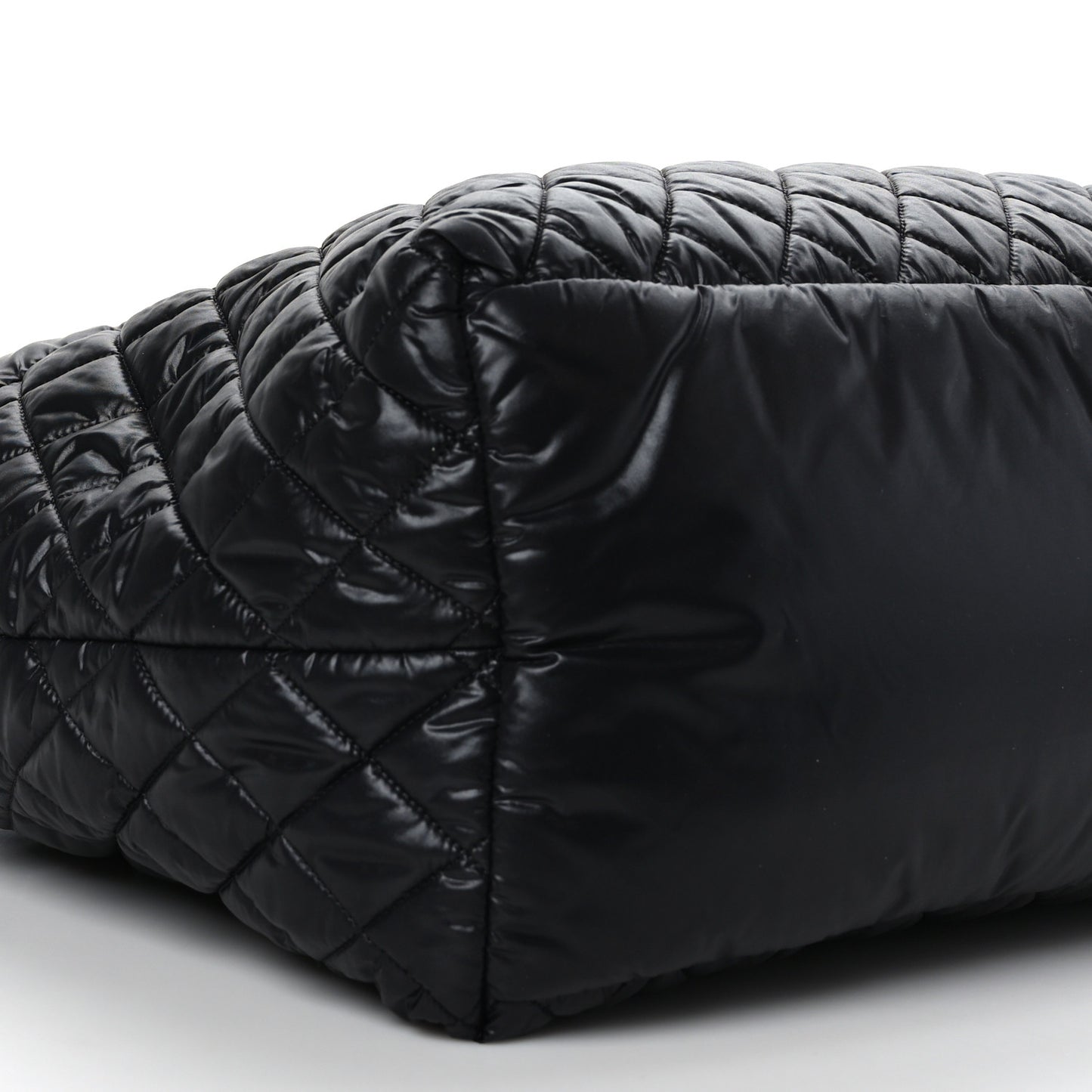 Nylon Quilted Large Coco Cocoon Tote Black