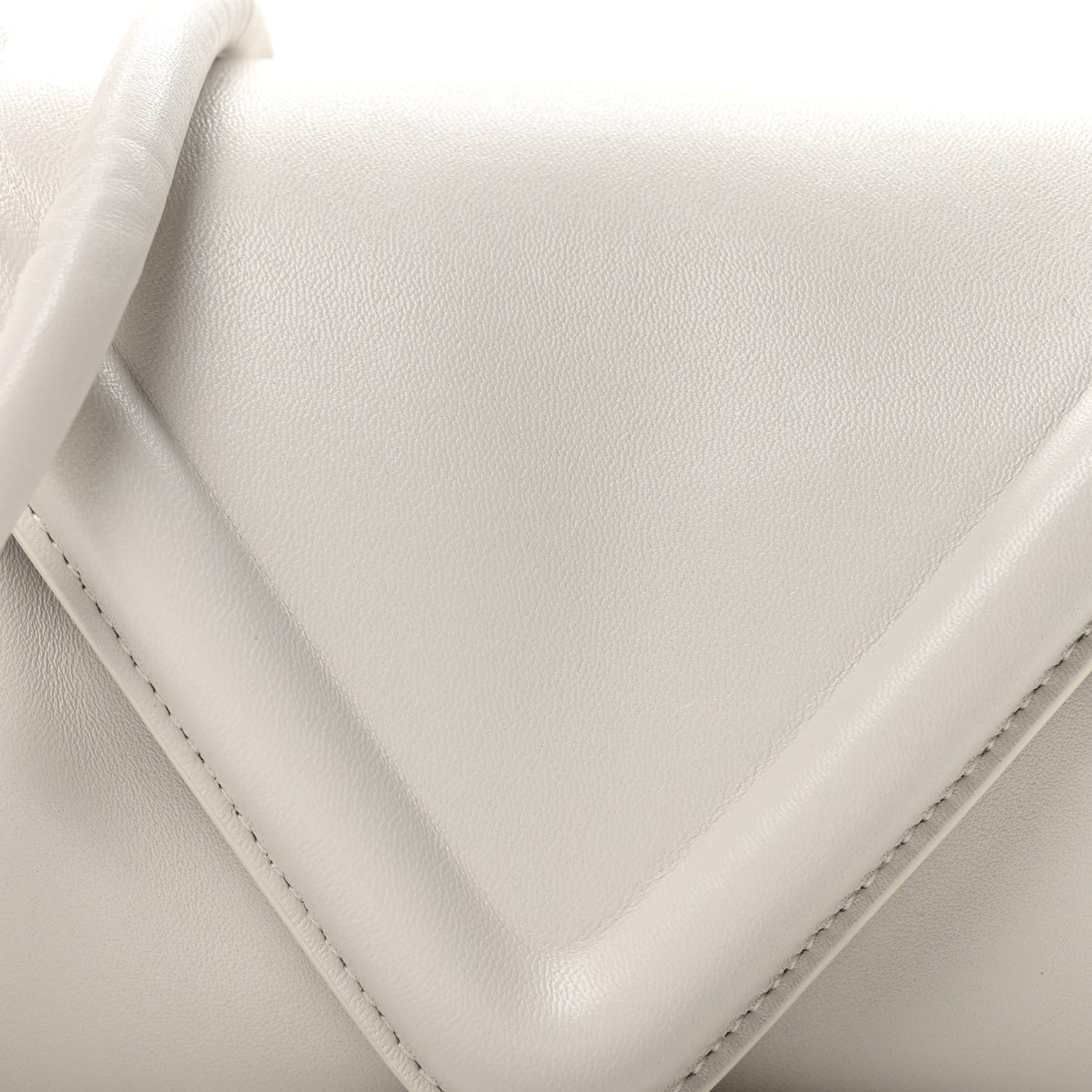 Lambskin Small Beak Triangle Flap Shoulder Bag Chalk