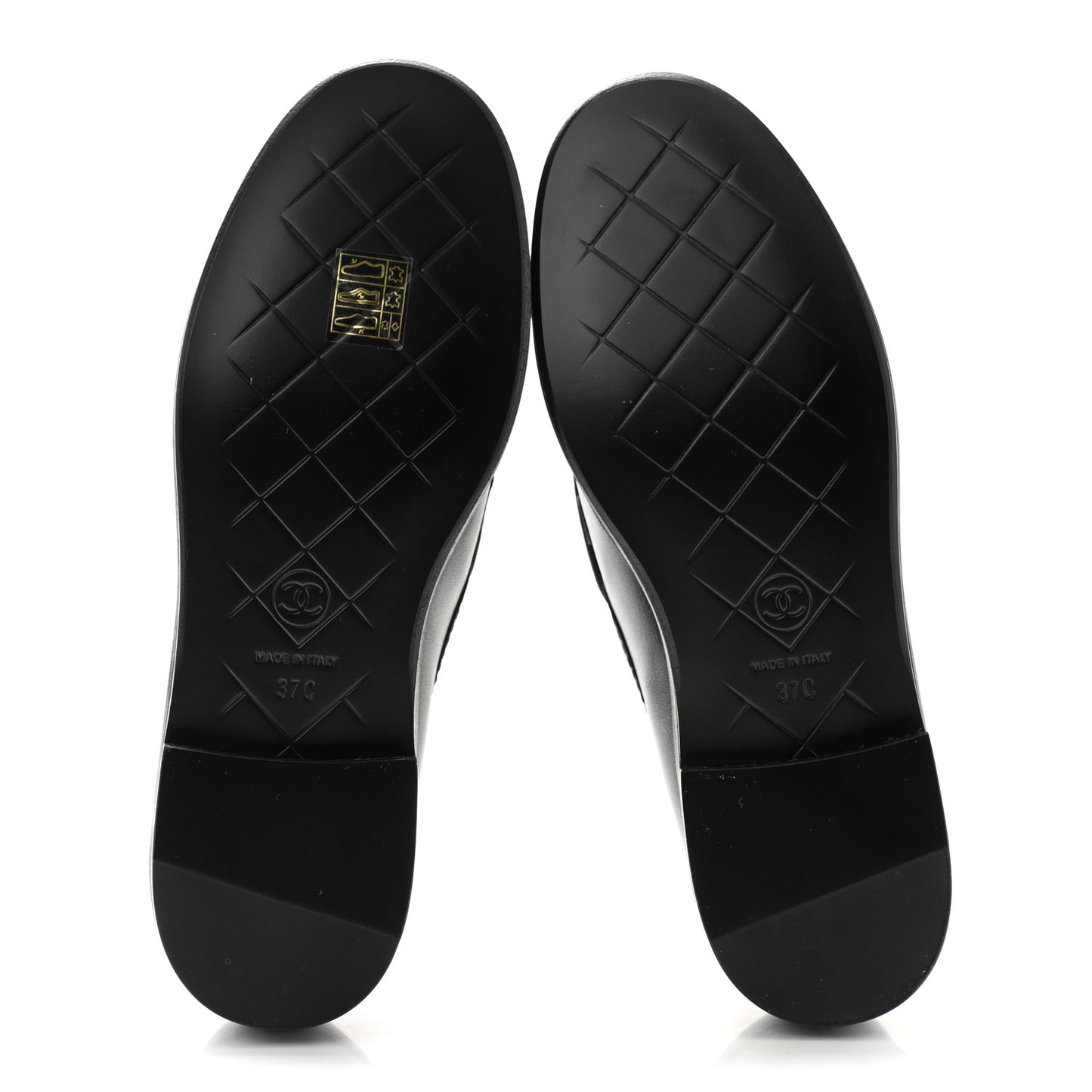 Lambskin Quilted CC Turnlock Loafers 37 Black