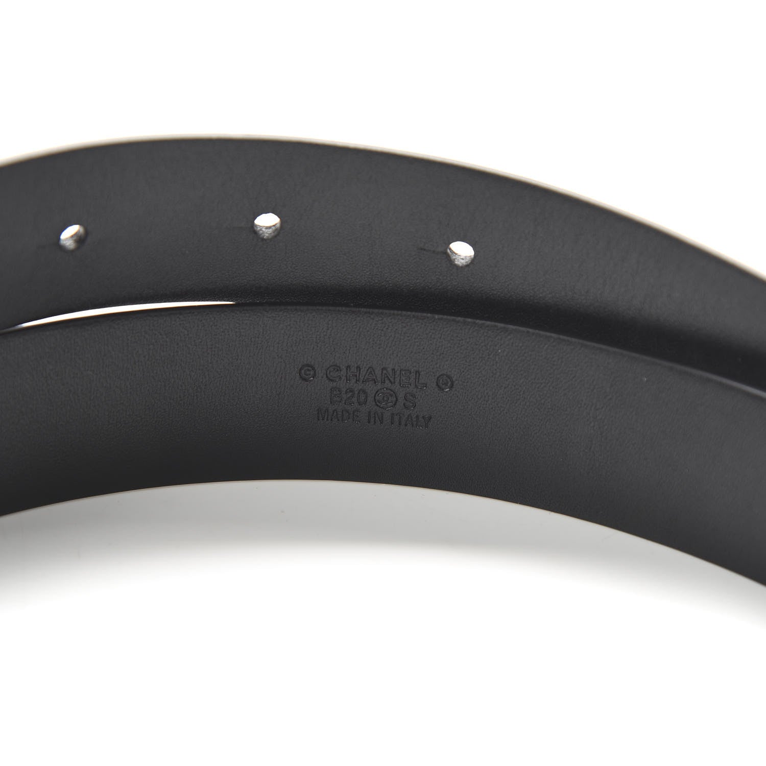 Chanel Calfskin Pearl Crystal Queen of France CC Belt 80 32 Black 5 of 6