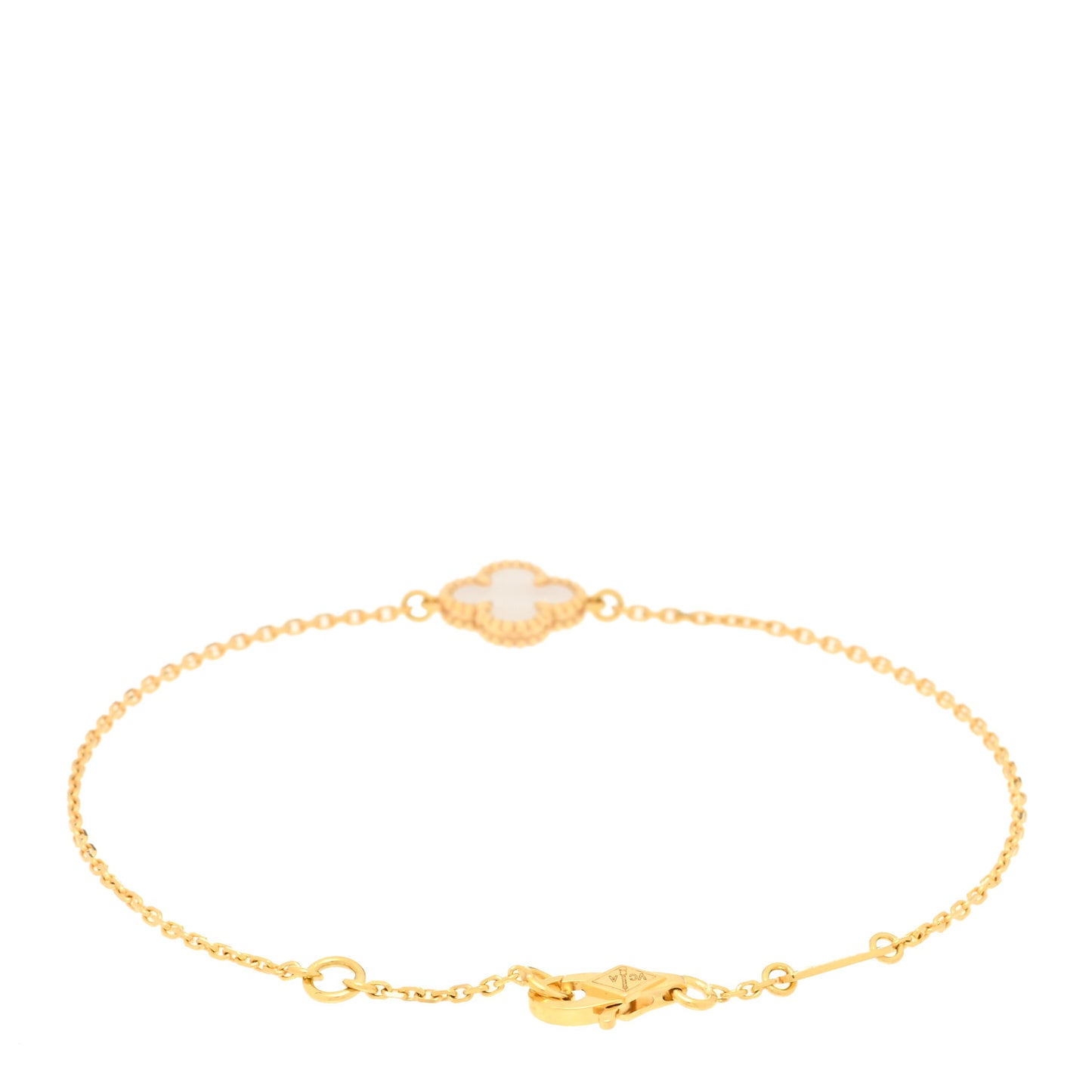 18K Yellow Gold Mother of Pearl Sweet Alhambra Bracelet