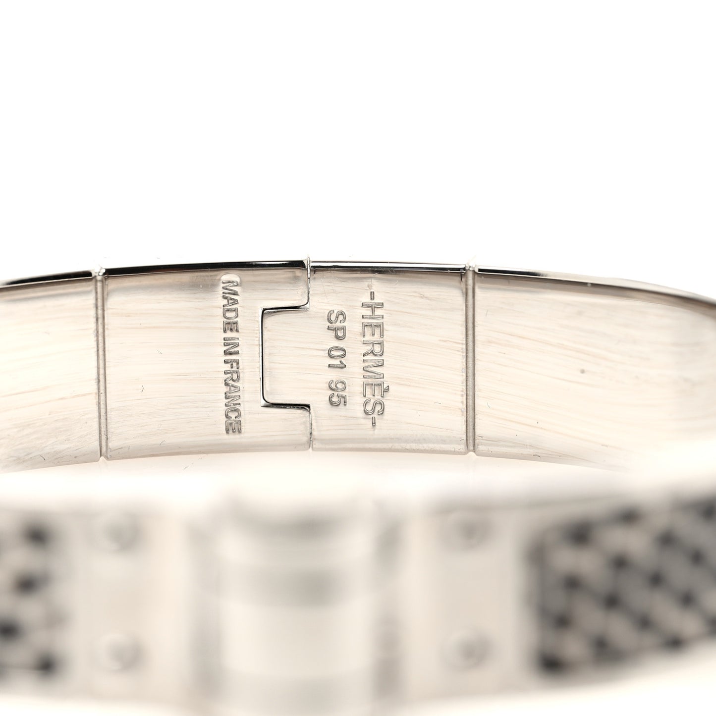 Lizard Charniere Cuir Narrow Hinged Bracelet M Ombre