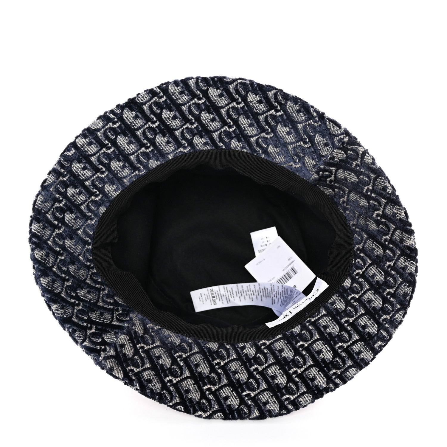 Christian Dior Velvet Oblique Large Brim Bucket Hat 57 Bleu Red 8 of 8