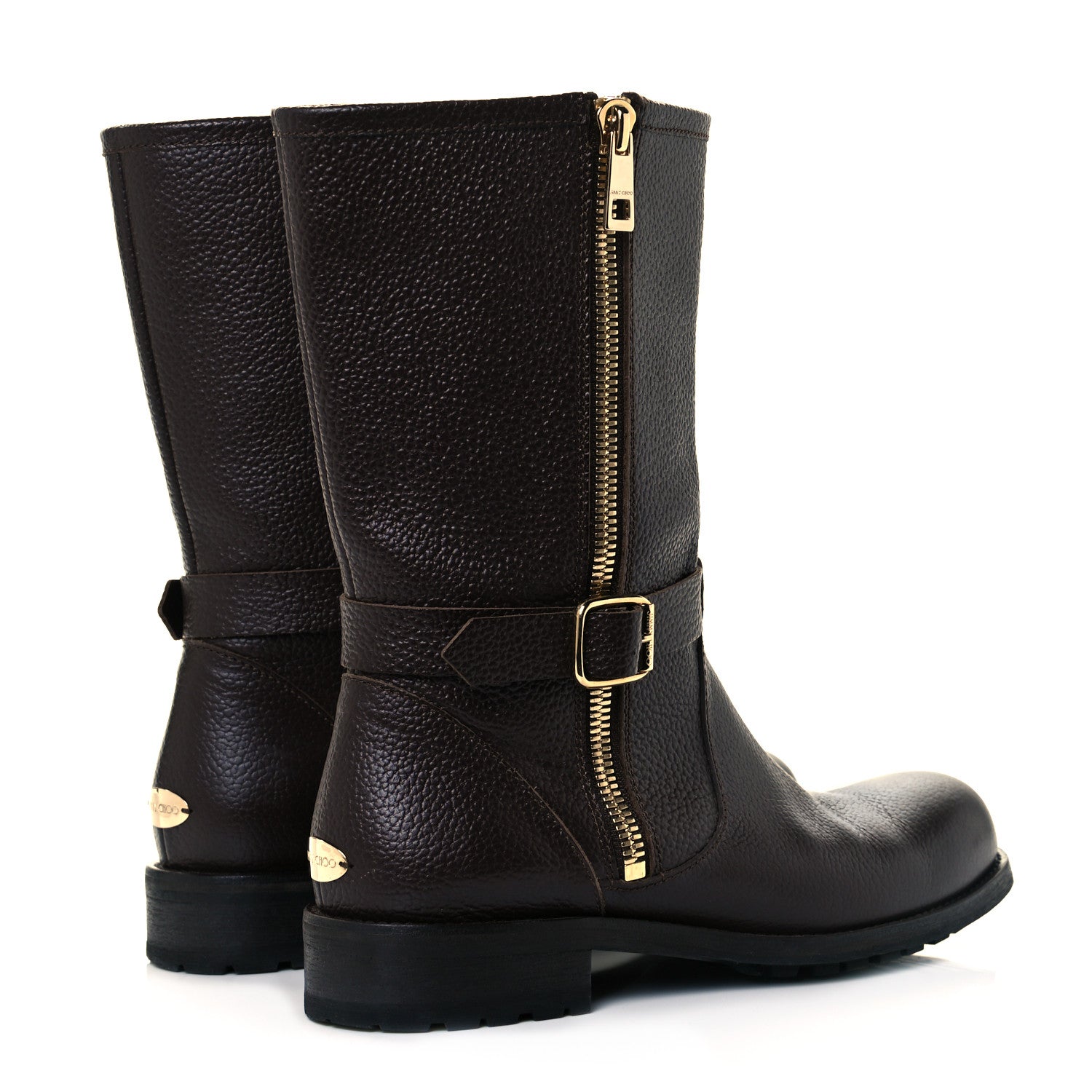 Jimmy Choo Calfskin Durum Boots 39.5 Brown 4 of 6