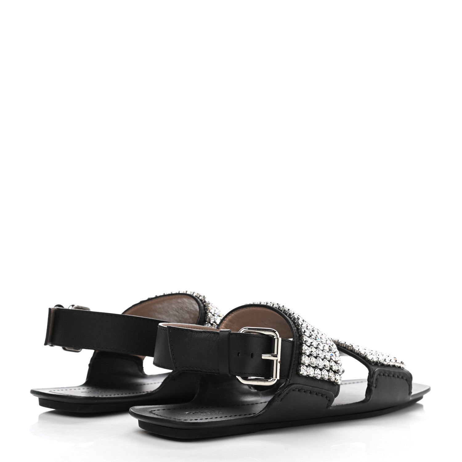 Gucci Napa Crystal Sandal 37 Black 4 of 8