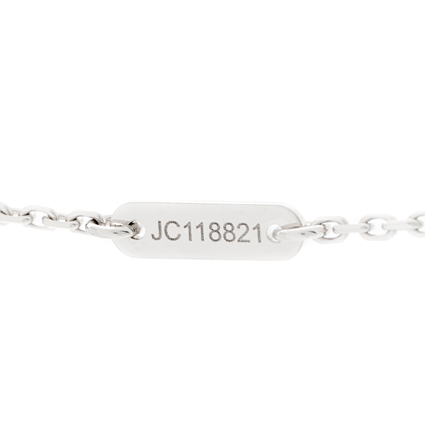 18K White Gold Diamond Sweet Alhambra Pendant Necklace