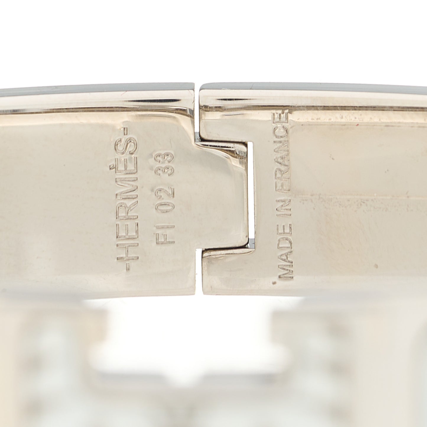 Enamel Printed D'Orphee Narrow Clic Clac H Bracelet PM Platine White