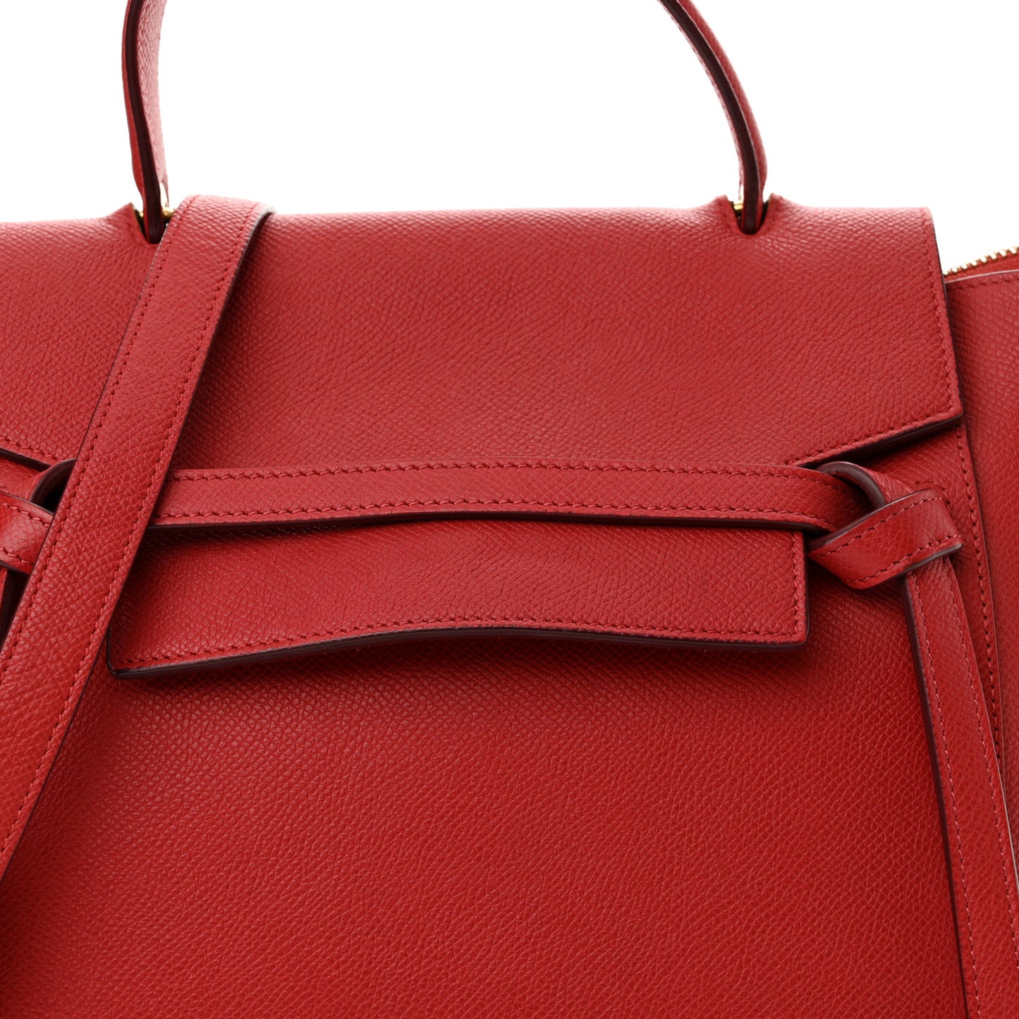 Baby Grained Calfskin Micro Belt Bag Coquelicot