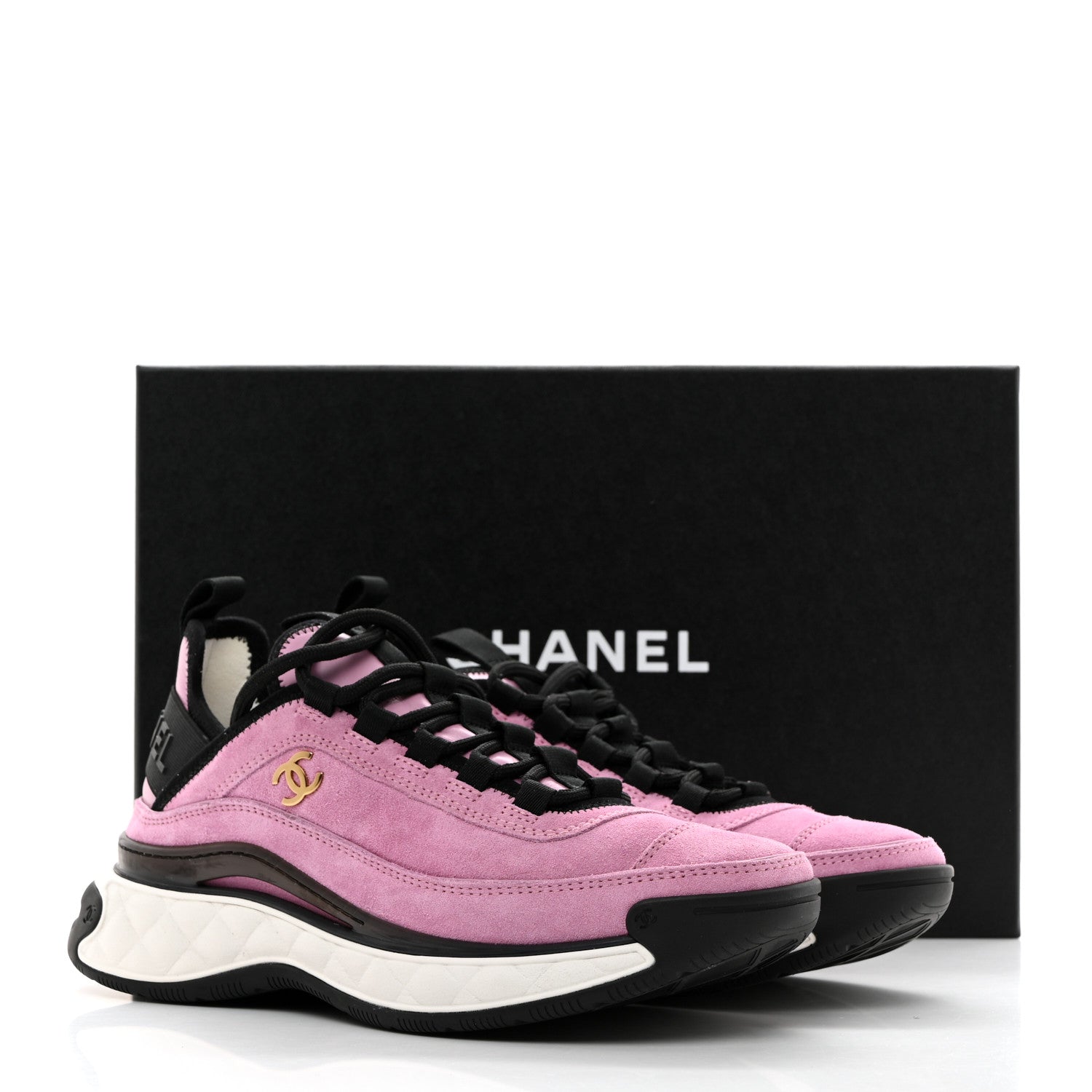 Chanel Suede Calfskin Nylon Grosgrain CC Sneakers 36 Dark Pink 9 of 9