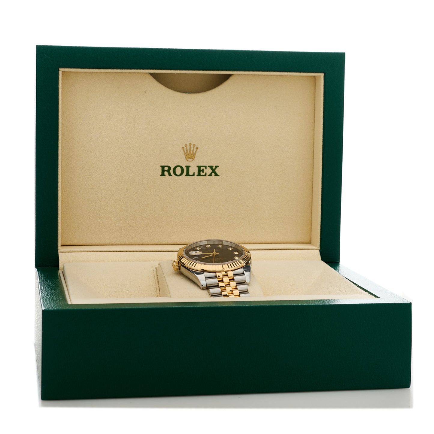 Stainless Steel 18K Yellow Gold Diamond 41mm Oyster Perpetual Datejust Watch Black 126333