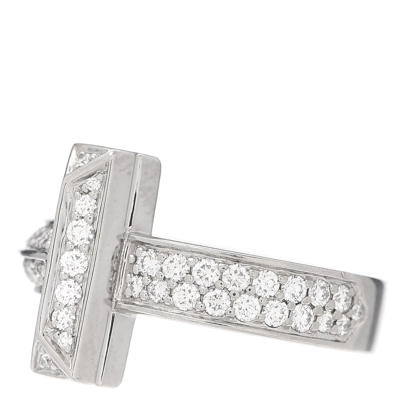 18K White Gold Diamond T T1 Wide Ring 46 3.75
