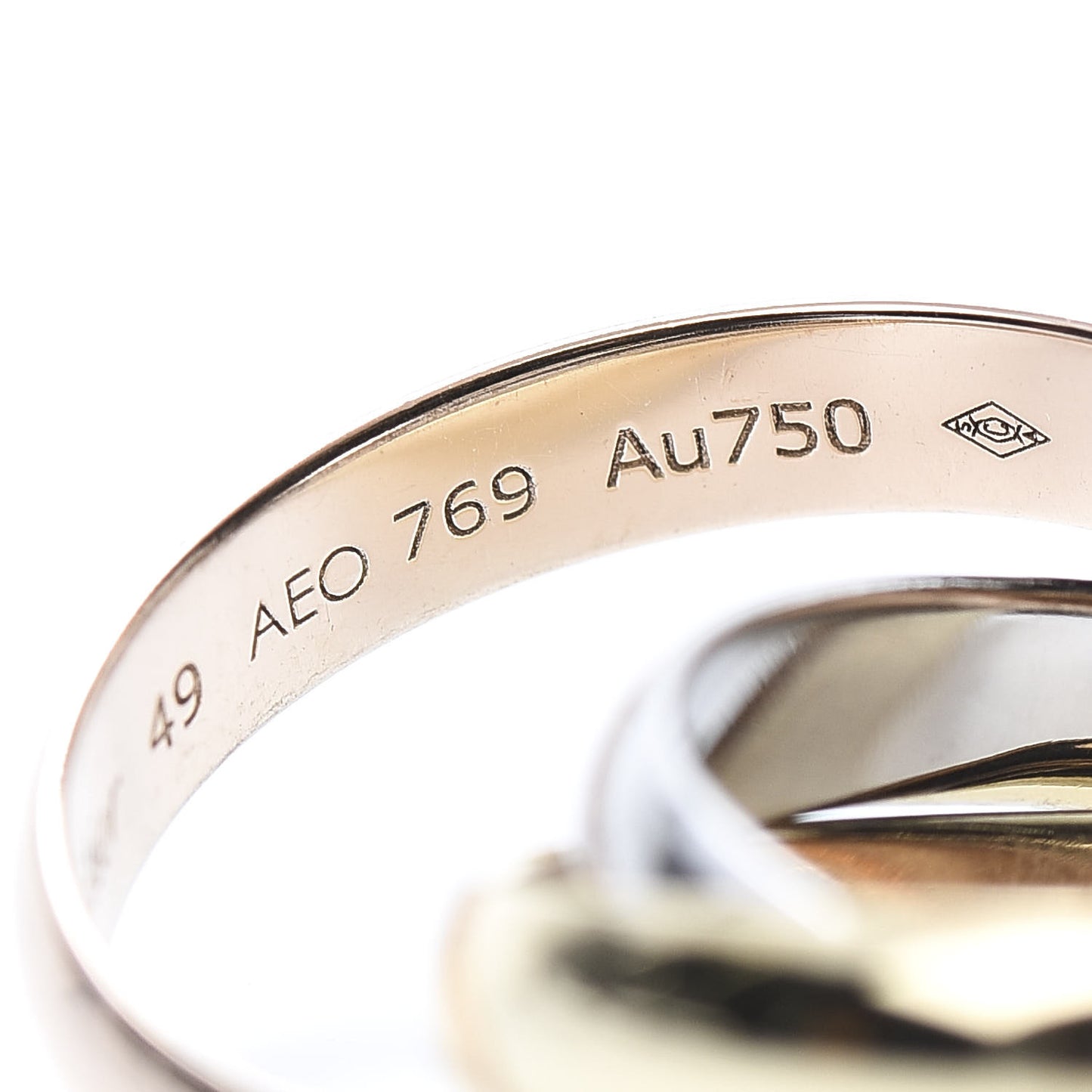 18K Pink Yellow White Gold Classic Trinity Ring 49 4.75
