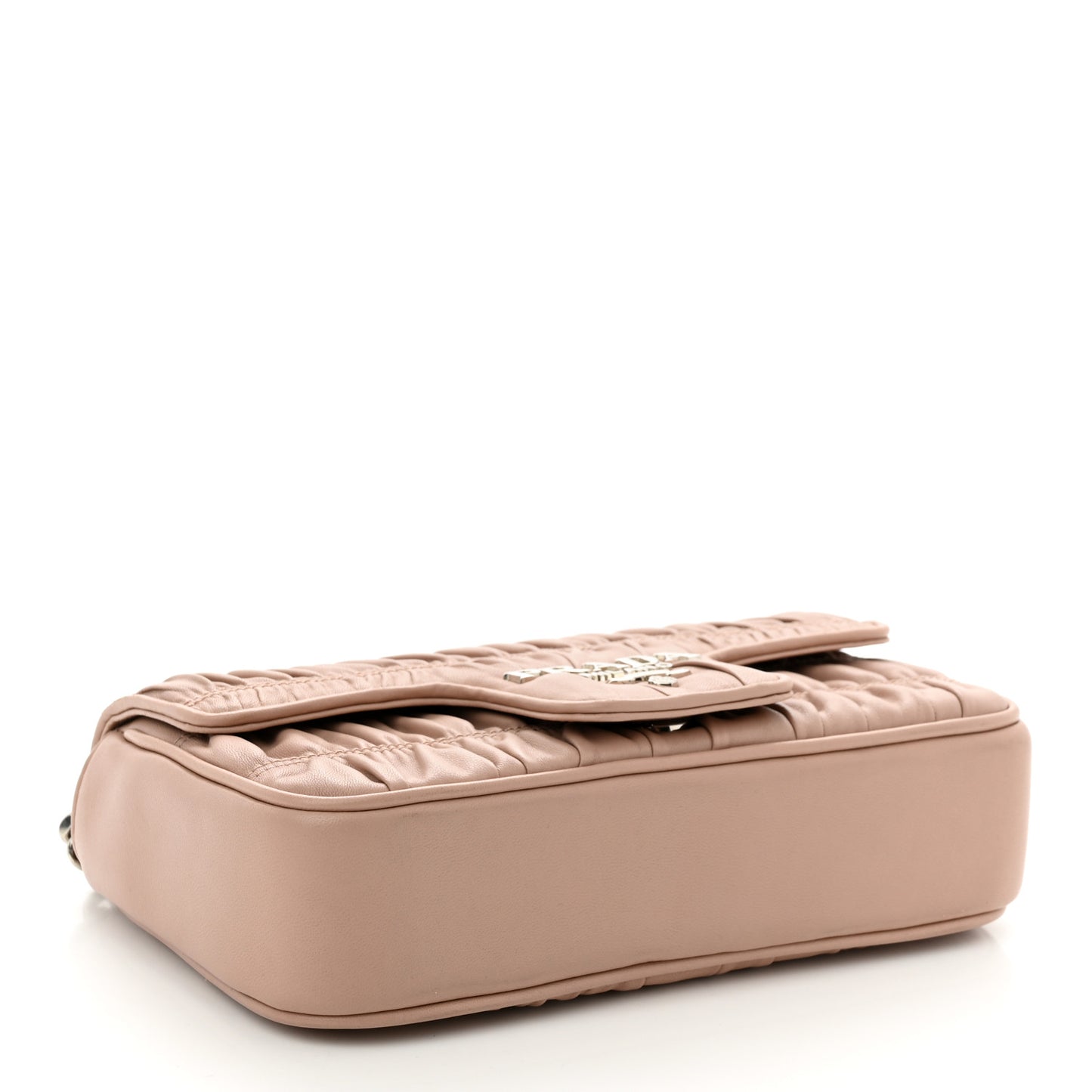 Nappa Gaufre Small Chain Flap Shoulder Bag Cipria