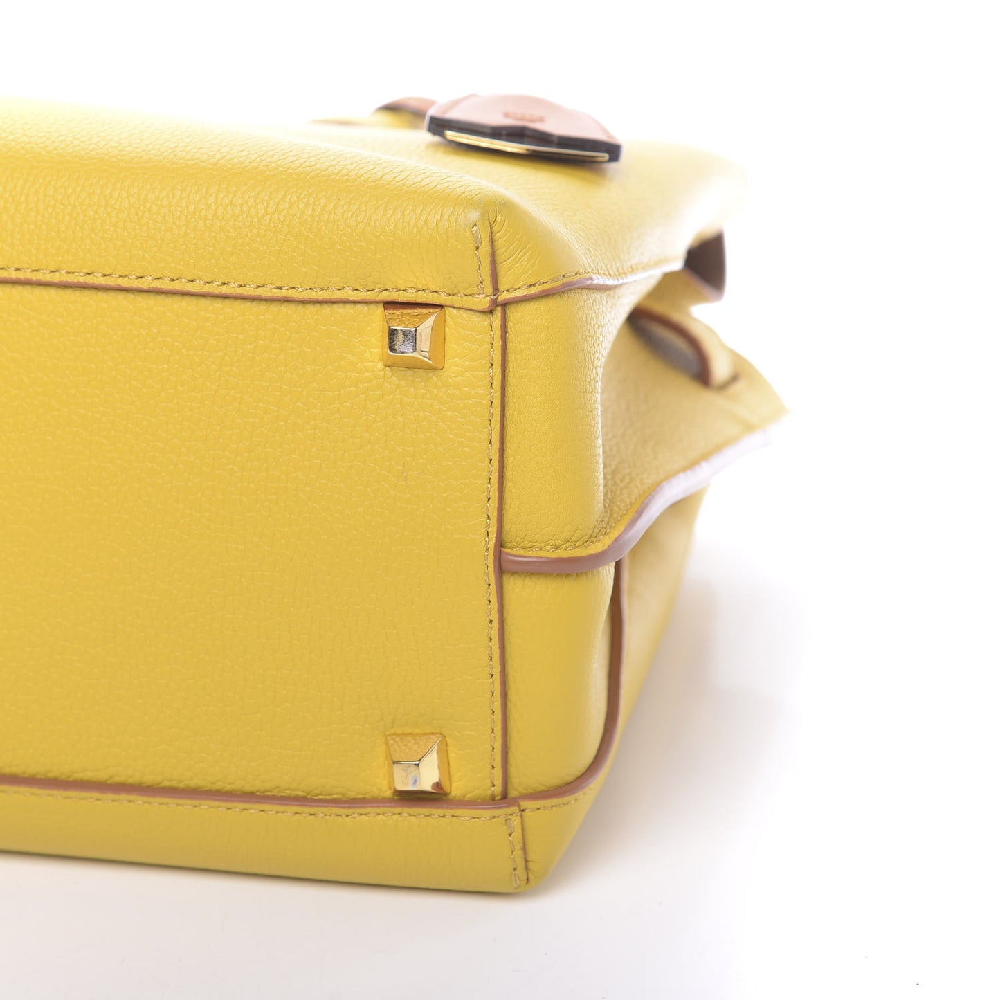 Grained Calfskin Medium Milla Tote Yellow