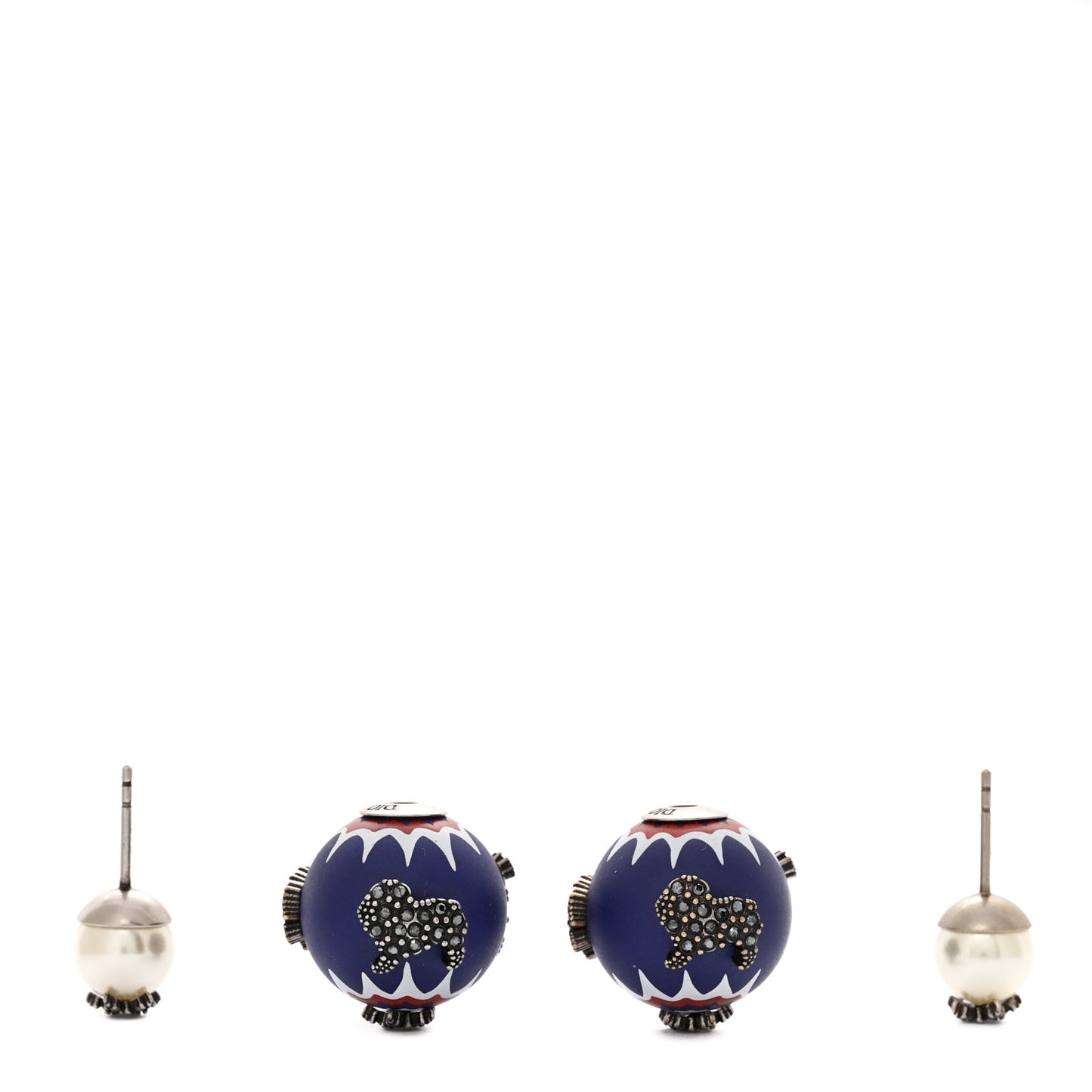 Crystal Mise En Dior Tribal Earrings Matte Blue