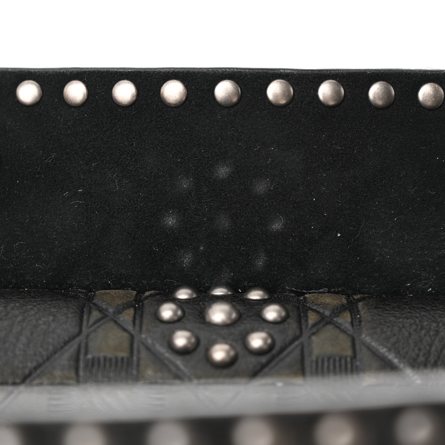 Calfskin Studded Flower Medium Lady Dior Black