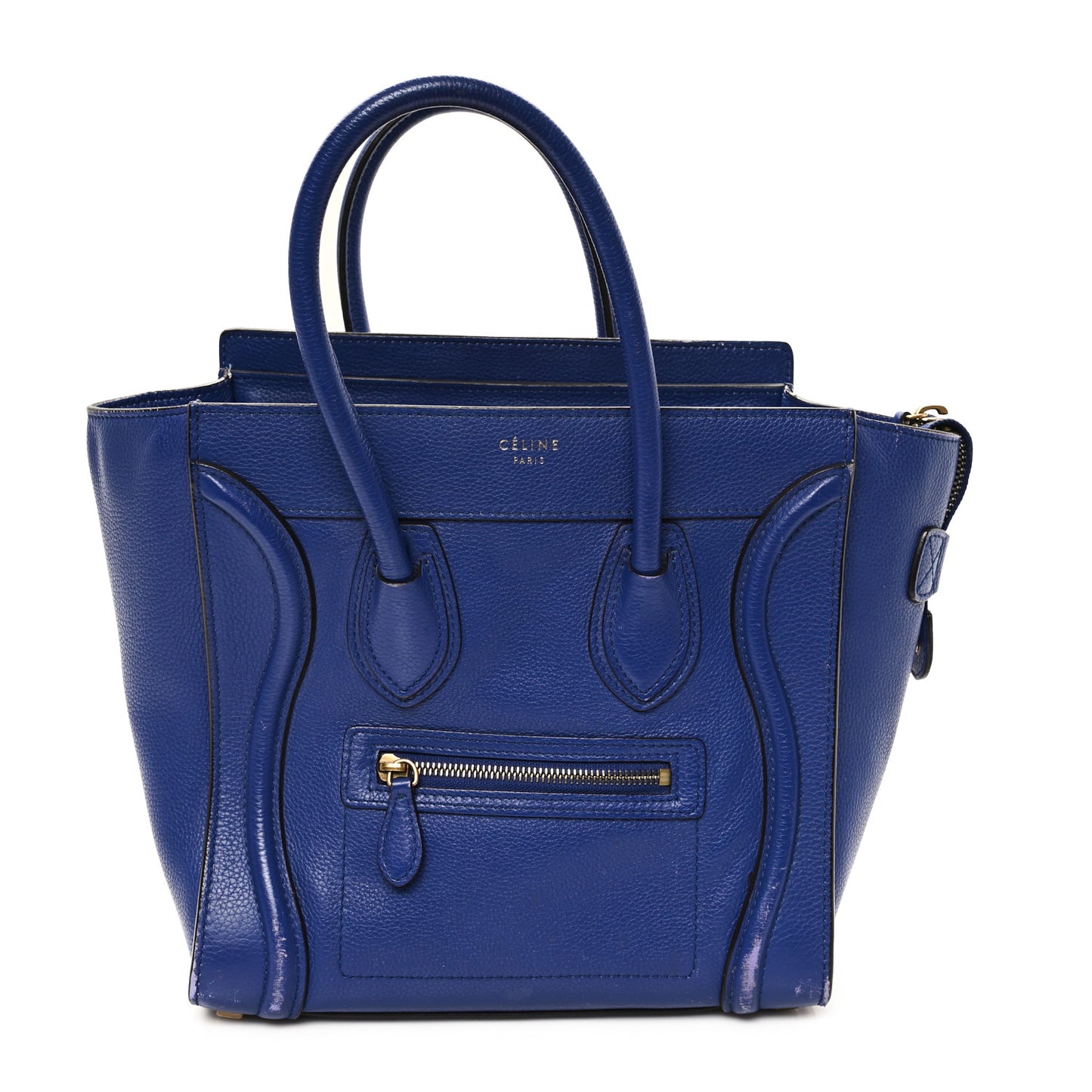 Drummed Calfskin Micro Luggage Indigo