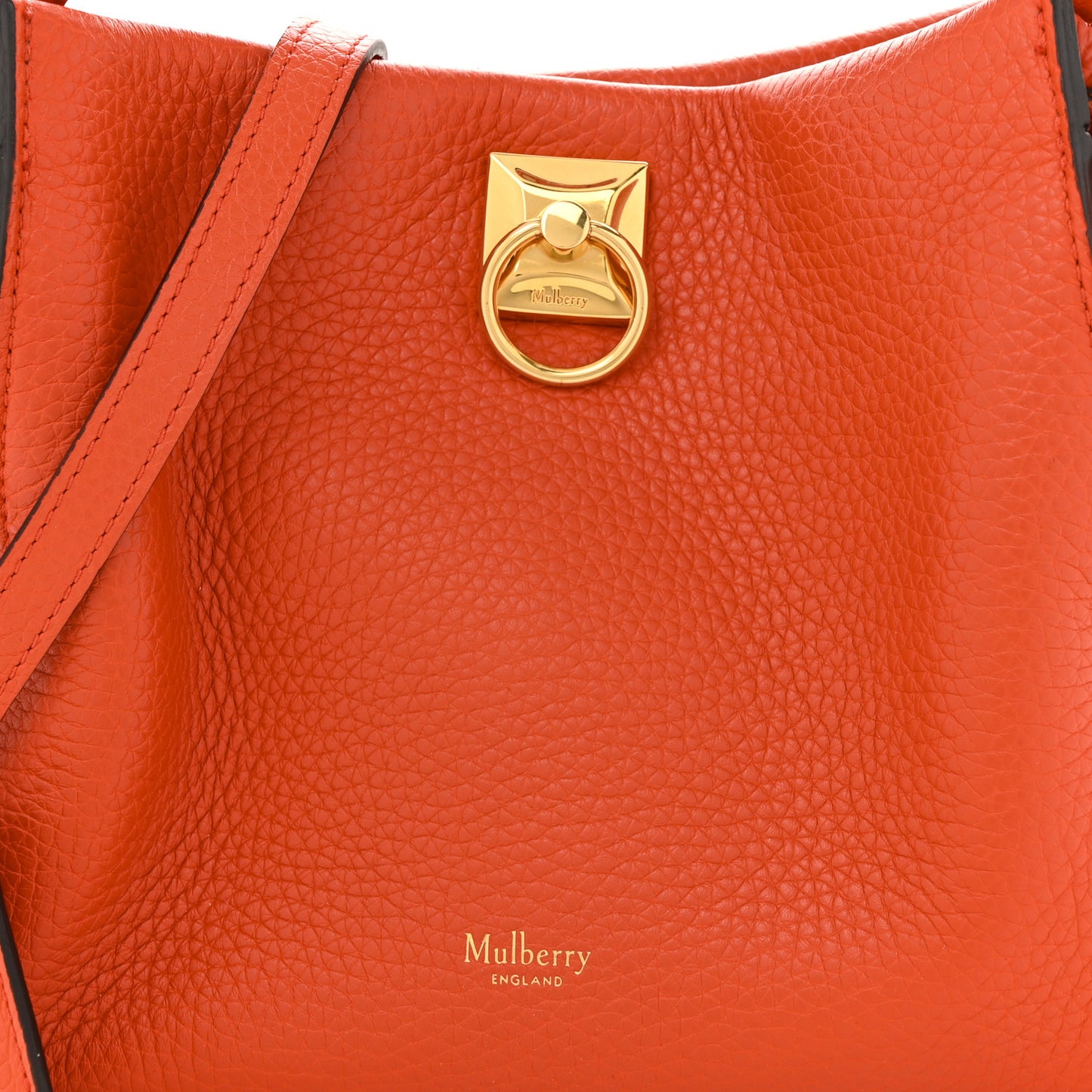 Heavy Grain Small Iris Tote Coral Orange