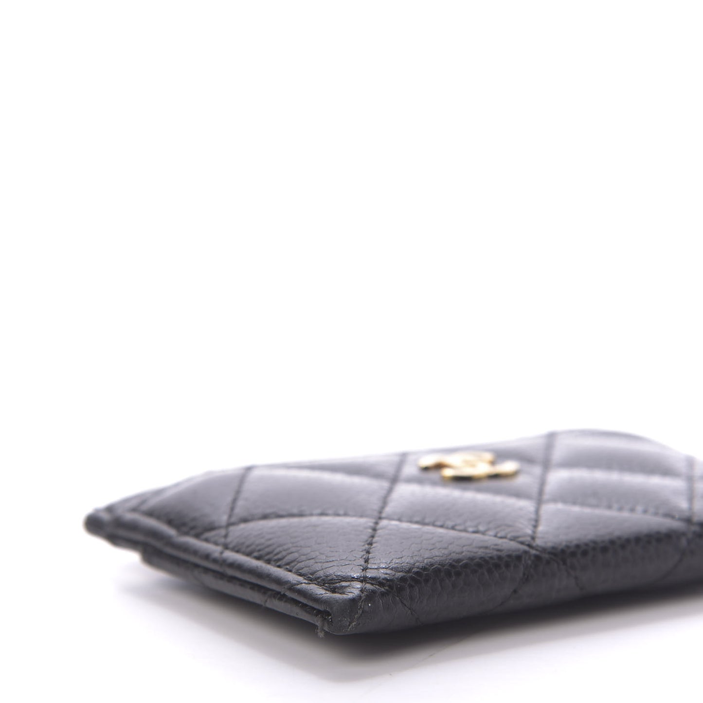 Caviar Quilted Card Holder Black