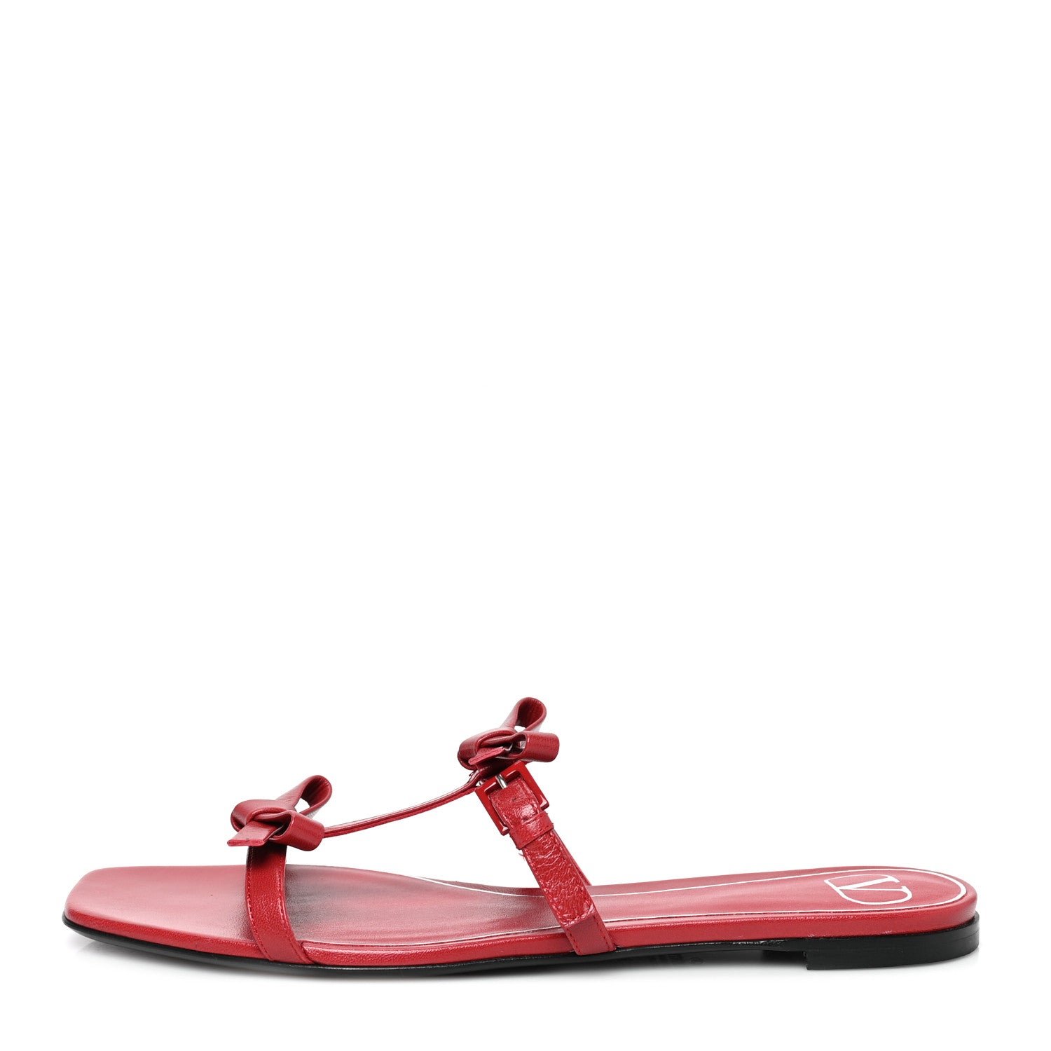 Valentino Garavani Nappa French Bow Sandals Rosso 38 Rosso Valentino 1 of 8
