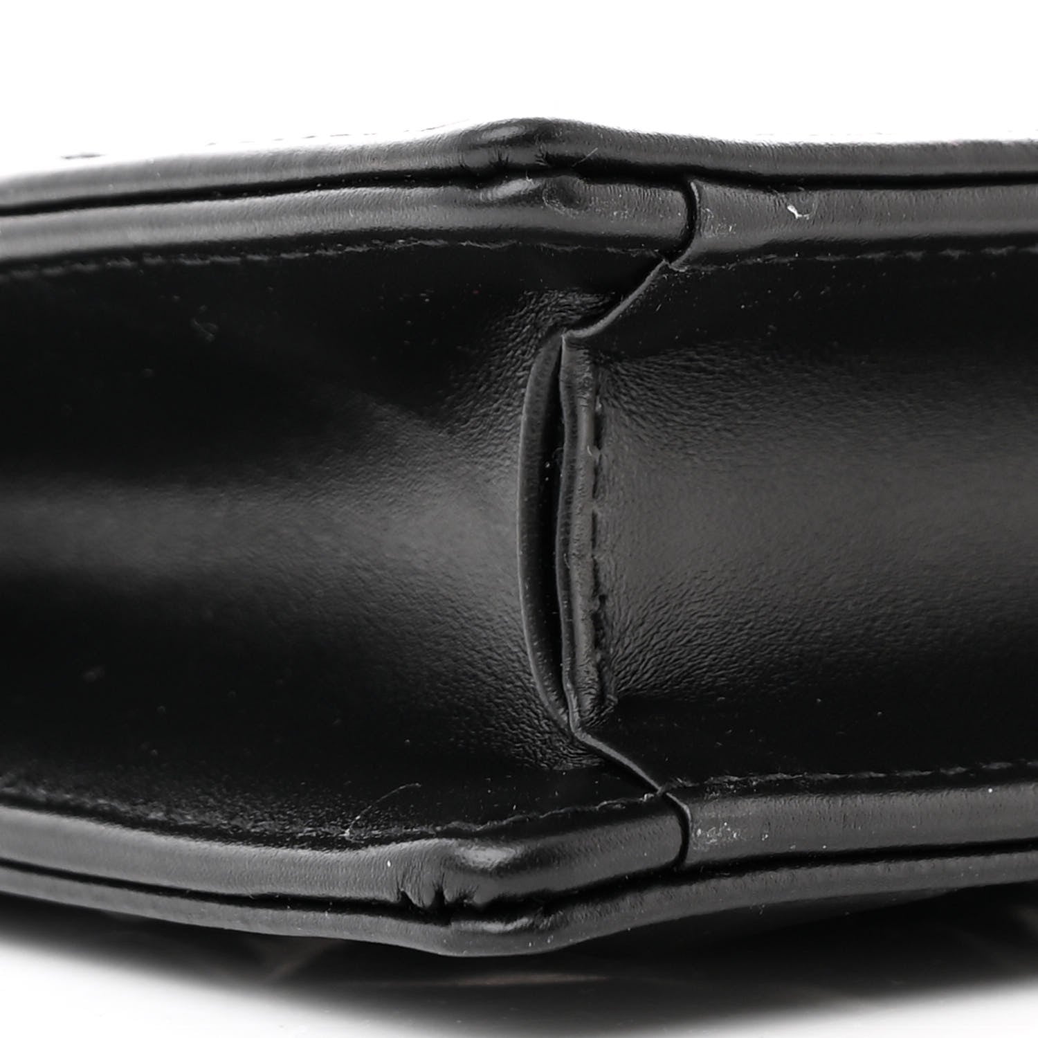 Christian Dior Calfskin Macrocannage Diamond Caro Zipped Pouch With Chain Black 10 of 11