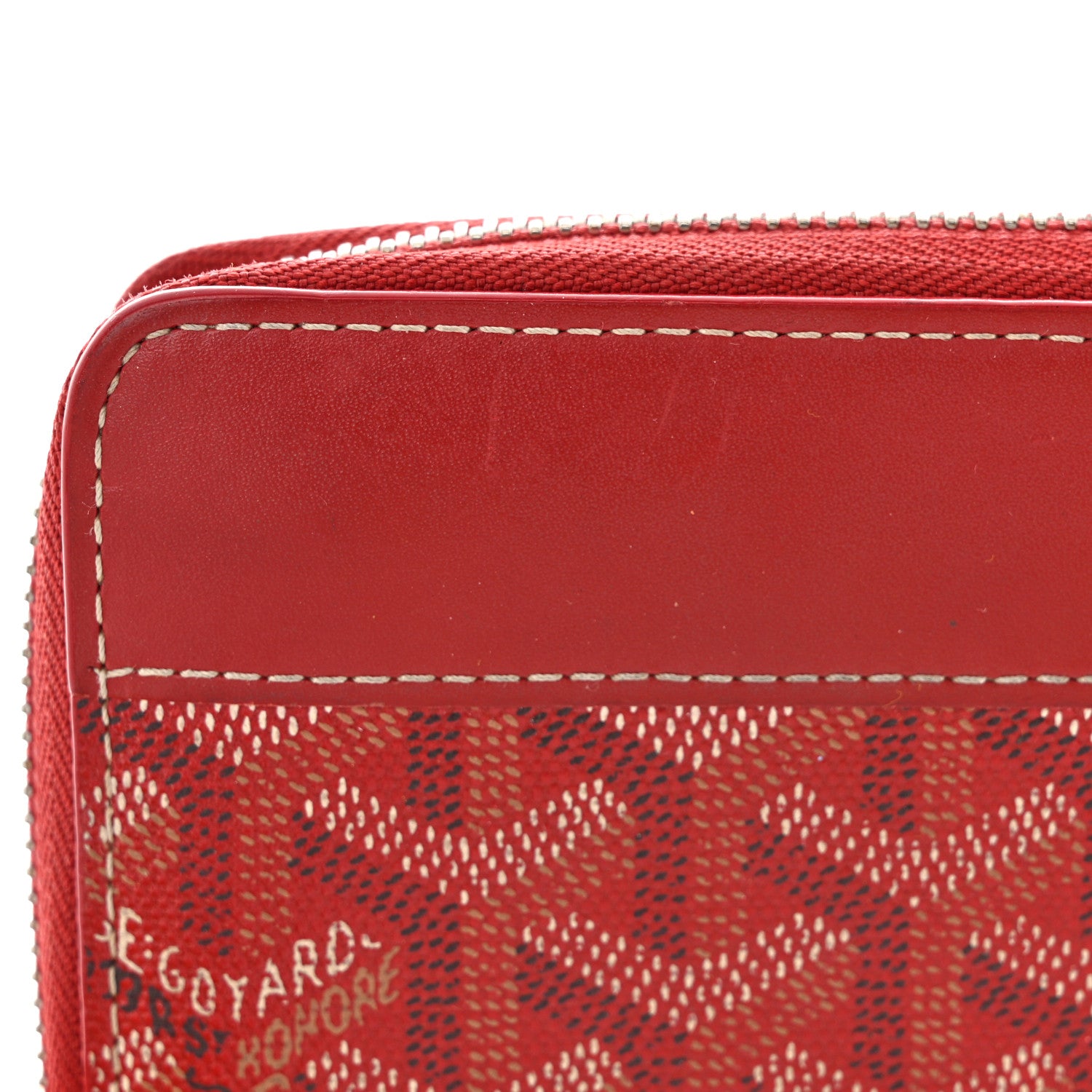 Goyard Goyardine Matignon Zip Around GM Wallet Red 10 of 10