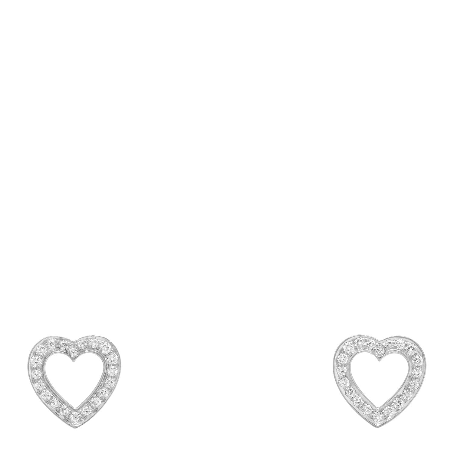Tiffany Platinum Diamond Tiffany Heart Earrings 1 of 4